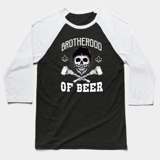 Brotherhood of Beer Cafe Racer Biker Skull Baseball T-Shirt